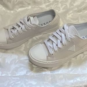 White Guess canvas shoes size 7